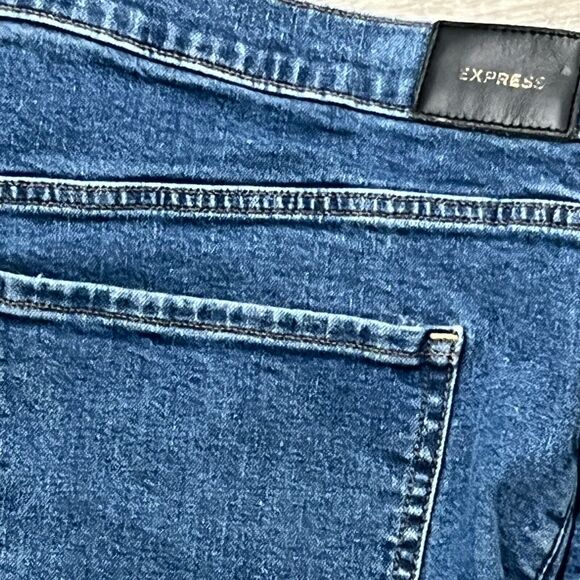 Express Jeans Women 18 R Modern Straight Leg Super High Rise‎ Medium Wash Denim - Picture 6 of 7